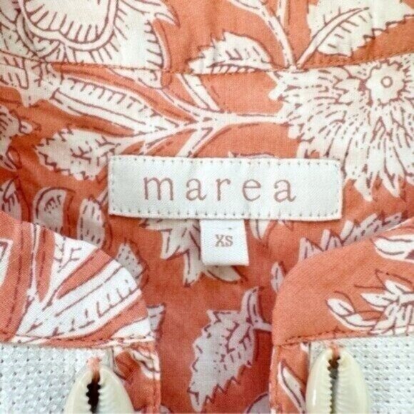 Marea by Liz Joy Olympia Sorbet Floral Print Shell Short Sleeve Kaftan Dress XS - Picture 10 of 12